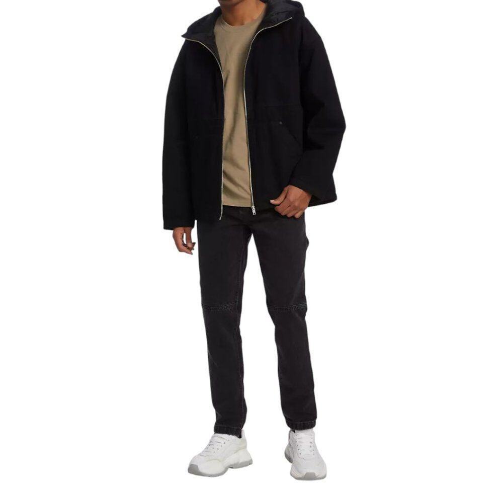 Frame Black Hoodie Denim Jacket Size Medium NWOT $498 MSRP
